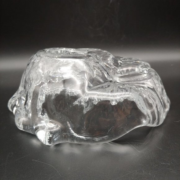 Sea Glasbruk Triple Votive Candle Holder - 8" Clear Glass Iceberg Kosta Sweden - Picture 4 of 6